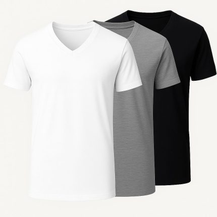 Kısa Kol V-Yaka T-Shirt